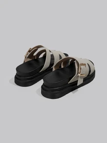 DareSee 2025 Summer New Fashionable & Versatile Sandals For Women, Size 36-43 Plus Size, Non-Slip, Durable, Casual Slip-On Slippers Music Fest - Beige - View 5