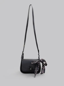 DareSee 1pc Vintage Solid Color Soft Edge PU Saddle Bag, Mini Magnetic Flap Adjustable Shoulder Strap, Suitable For Women Casual Daily Use Music Fest Back To School - Multicolor - View 1