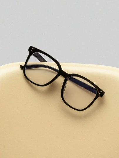 NobleVue 1pc/2pcs/3pcs Women's Fashion Non-Prescription Glasses Glasses, New Oversized Frame Super Lightweight Music Festival Rivet College Style Versatile Non-Prescription Glasses Glasses Suitable For Daily Use, Internet, Office, Computer, Phone, Reading, Gaming