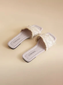 Glizzene Bohemian Vacation Tassel Comfortable Casual Slippers Wedding Wedding - Beige - View 5