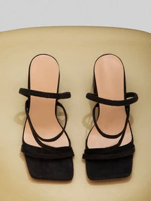 NobleVue 女士黑色方头粗跟高跟鞋，百搭柔软皮革舒适高跟鞋，修饰腿型，拉长腿部线条 - 黑色 - 查看 3