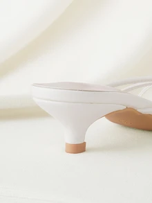 Clariva Women's High Heel Sandals, Square Heel Chunky Heel Glass Heel Fashion Slippers, White Sandals With Ankle Strap, Flip Flops With Toe Ring And Ankle Strap,Kitten Heels - White - View 2