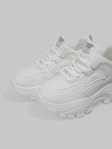 DareSee 秋冬女士坡跟厚底运动鞋 - 白色 - 查看 5