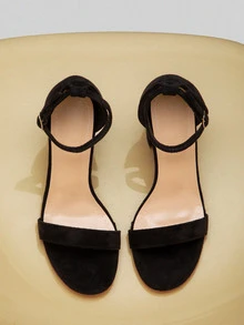 NobleVue 女士优雅珍珠蝴蝶结正装鞋，圆头性感白色软皮粗跟派对凉鞋 - 黑色 - 查看 4