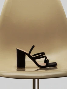 NobleVue 女士黑色方头粗跟高跟鞋，百搭柔软皮革舒适高跟鞋，修饰腿型，拉长腿部线条 - 黑色 - 查看 2