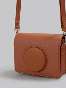 DareSee Mini Evo相機套 - 適用於富士菲林Mini Evo / Mini Evo即時照相機 - 紅棕色荔枝紋理橫向肩帶套 - 棕色 - 查看 5