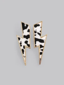 DareSee 1 Pair Retro Western Style Classic Minimalist Lightning Leopard Print Daily Versatile Unique Fashion Earrings For Women - Earrings - View 10