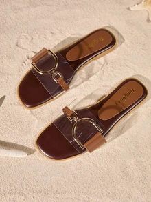 Tropiscape New Stylish Ladies Fashion Flat Sandals - Brown - View 3