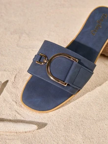 Tropiscape New Arrival Women's Fashionable Flat Sandals - Navy Blue - View 5