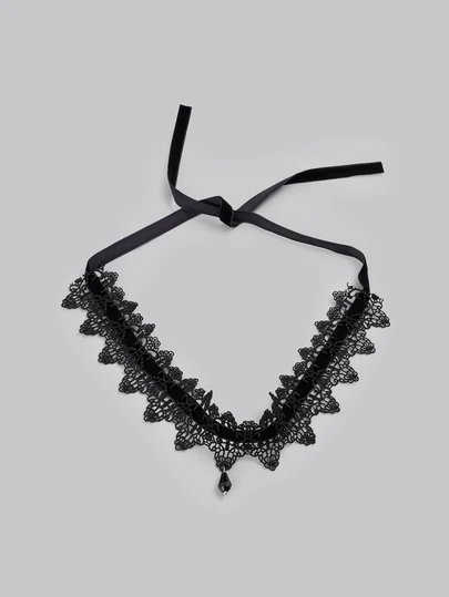 DareSee 1 件蕾丝颈链，禁欲风格配饰，适合万圣节