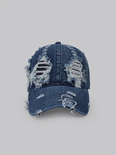 DareSee 1 Pc Vintage Washed Distressed Denim Baseball Cap, Unisex Fashion Casual Snapback Hat, Sun Protection & Breathable