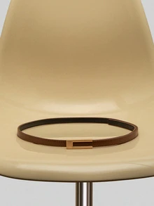 NobleVue 1 Pc Women's Simple And Fashionable High-Grade Alloy Material Belt, Solid Color Elegant Belt Accessories Suitable For Youth, Middle-Aged Women To Wear, Enhance Femininity, U-Shaped Hand-Buckled Thin Belt, Match With Classic Pants/Skirt Belt, Suitable For Summer Daily Office Wear, School, Suitable For Daily Wear, Fashion, Teenagers, Outdoor, Vacation, Sports, Travel, Street, Clothing Matching, School Season, Halloween - Multicolor - View 2