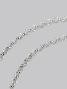 DareSee 1pc Leaf Crystal Buckle Necklace, Fashionable Silver-Tone Alloy Pendant Necklace, Daily Wear & Birthday Gift For Women - Silver - View 4