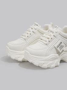 DareSee 新款网面休闲女鞋，透气时尚百搭女士厚底运动鞋 - 米色 - 查看 5