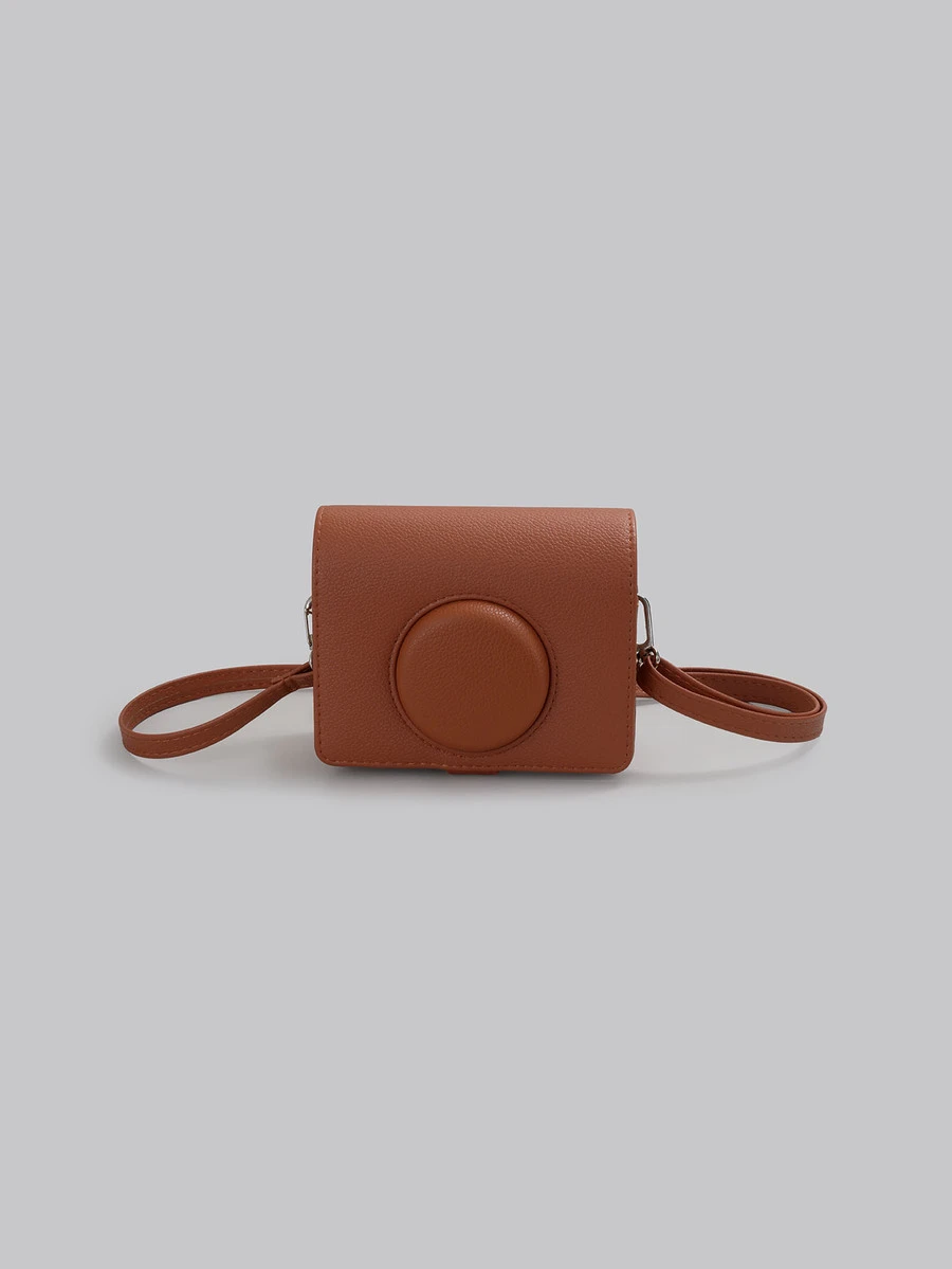 DareSee Mini Evo相機套 - 適用於富士菲林Mini Evo / Mini Evo即時照相機 - 紅棕色荔枝紋理橫向肩帶套 - 棕色 - 查看 1