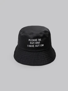 DareSee 1pc Unisex Funny "I Have Autism" Polyester Bucket Hat, Outdoor Climbing Fishing Sun Protection Hat - Multicolor - View 3