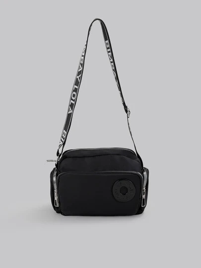 DareSee Monedero de hombro mini, diseño clásico de moda con letra en tela de nailon de unicolor, cierre con cremallera, bolsillo múltiple, bolso casual adecuado para deportes al aire libre, viajes, compras, viajes al trabajo, fiestas, citas, compacto y portátil. Festival de música