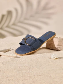 Tropiscape New Arrival Women's Fashionable Flat Sandals - Navy Blue - View 4