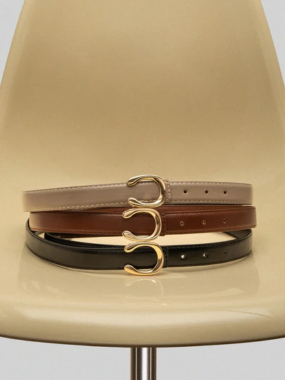 NobleVue Letter Decoration Alloy Buckle Women's Casual Commuter & Streetwear Fashion Versatile Belt Summer, School Fall, Autumn, Halloween