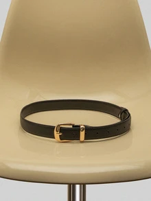 Ladies' Casual Business Retro Versatile Buckle Leather Belt Summer, School Fall, Autumn, Halloween - Brown - View 4