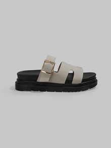 DareSee 2025 Summer New Fashionable & Versatile Sandals For Women, Size 36-43 Plus Size, Non-Slip, Durable, Casual Slip-On Slippers Music Fest - Beige - View 2