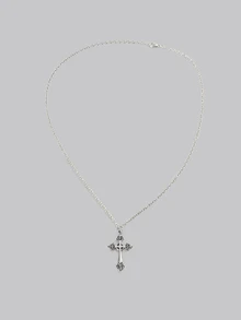 DareSee 夏季复古十字架耶稣吊坠项链，朋克哥特风锁骨复古链，2025新款，颈部美学饰品，派对礼物，音乐节 - 彩色 - 查看 5