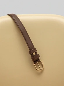 NobleVue 金属扣腰带，适合夏季和学校的连衣裙 - 咖啡棕 - 查看 2