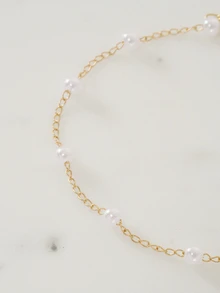 Clariva 一件優雅的人造珍珠鏈鍊手鍊，適合日常佩戴 - 金黃色 - 查看 1