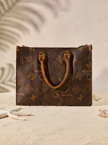 Tropiscape Bolso de compras de doble bloque con estampado clásico francés, de gran capacidad, versátil para ir y venir, llamativo bolso de trabajo para mujeres con estilo campestre y de verano - Multicolor - Ver 5