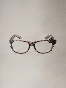 Hatastic 1 gọng kính họa tiết da báo dễ thương kiểu retro có nơ (không kèm tròng kính), thích hợp đeo hàng ngày, đi du lịch và chụp ảnh tại các lễ hội âm nhạc. - Nhiều màu - Xem 1