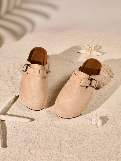 Tropiscape Women's Spring New Round Toe Thick Sole Comfortable Slip-On Casual Fashion Mules