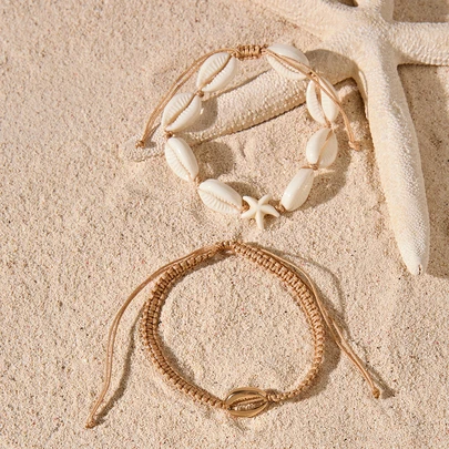 Tropiscape 2pcs Colorful Polymer Clay Adjustable Anklet