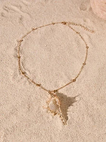 Tropiscape 1pc Shell Pendant Necklace, Bohemian Beach Jewelry For Summer - Multicolor - View 5