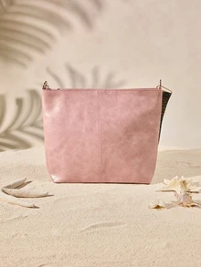 Tropiscape 2026 Summer New Fashion Handbag, Shoulder Bag, Tote Bag, High-Quality Commuter Bucket Bag For Women - Pink - View 3