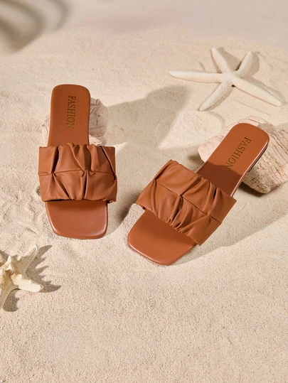 Tropiscape 女士防滑夏季時尚拖鞋，軟底，露趾沙灘鞋適用於室外，海灘