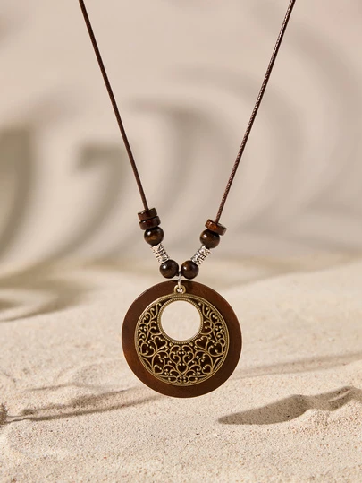 Tropiscape 1pc Vintage Long Necklace Women Sweater Chain