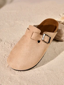 Tropiscape Women's Spring New Round Toe Thick Sole Comfortable Slip-On Casual Fashion Mules - Apricot - View 5