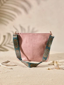 Tropiscape 2026 Summer New Fashion Handbag, Shoulder Bag, Tote Bag, High-Quality Commuter Bucket Bag For Women - Pink - View 2