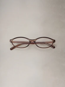 Hatastic Fashionable Women's Small Frame Oval Stylish High-End European And American Versatile Transparent Glasses, Essential For Commuting And Back To School Music Fest - Clear - View 3