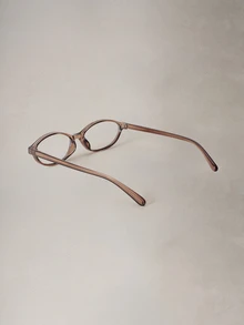 Hatastic Fashionable Women's Small Frame Oval Stylish High-End European And American Versatile Transparent Glasses, Essential For Commuting And Back To School Music Fest - Clear - View 5