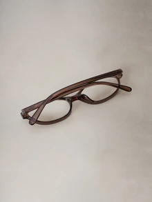 Hatastic Fashionable Women's Small Frame Oval Stylish High-End European And American Versatile Transparent Glasses, Essential For Commuting And Back To School Music Fest - Clear - View 4