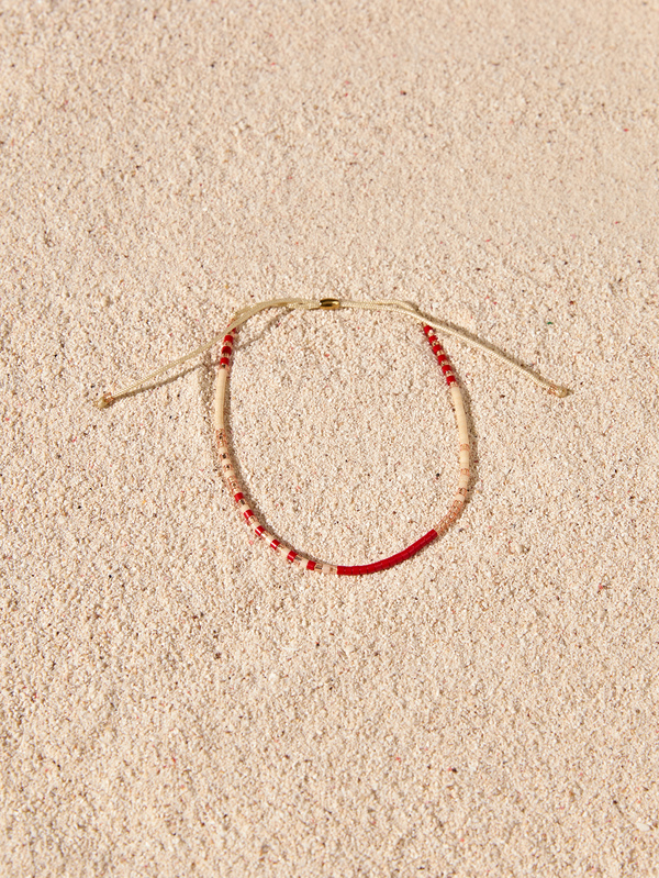 Tropiscape 1条彩色串珠可调节手链，女士款，时尚日常佩戴，适合作为新年礼物