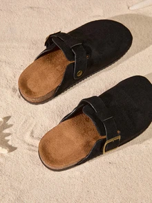 Tropiscape Boken 女士 2024 年春季新款厚底拖鞋，一脚蹬休闲乐福鞋 - 黑色 - 查看 5