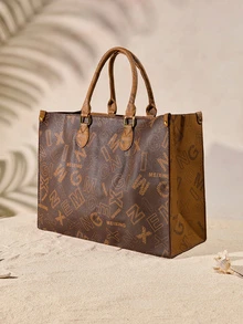 Tropiscape Bolso de compras de doble bloque con estampado clásico francés, de gran capacidad, versátil para ir y venir, llamativo bolso de trabajo para mujeres con estilo campestre y de verano - Multicolor - Ver 3