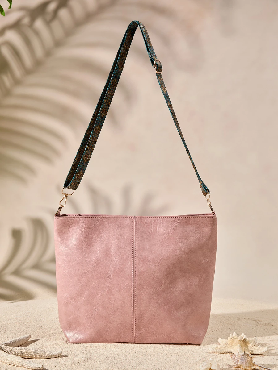 Tropiscape 2026 Summer New Fashion Handbag, Shoulder Bag, Tote Bag, High-Quality Commuter Bucket Bag For Women - Pink - View 1