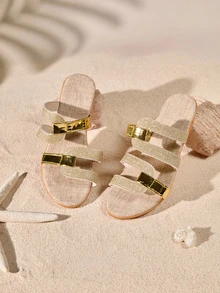 Tropiscape Dép đế xuồng cho nữ, Dép thể thao đi biển hở mũi Colorblock, Đế dày đế xuồng, Khuyến nghị đặt hàng lớn hơn một cỡ theo hướng dẫn về kích thước - Vàng - Xem 1