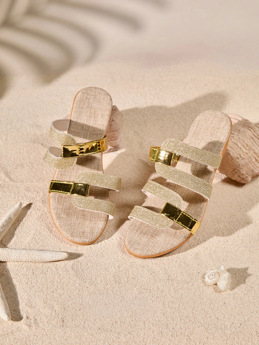 Tropiscape Dép đế xuồng cho nữ, Dép thể thao đi biển hở mũi Colorblock, Đế dày đế xuồng, Khuyến nghị đặt hàng lớn hơn một cỡ theo hướng dẫn về kích thước - Vàng - Xem 1