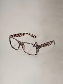 Hatastic 1 gọng kính họa tiết da báo dễ thương kiểu retro có nơ (không kèm tròng kính), thích hợp đeo hàng ngày, đi du lịch và chụp ảnh tại các lễ hội âm nhạc. - Nhiều màu - Xem 2