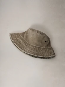 Hatastic 1 pieza Sombrero de cubo de unicolor lavado para mujer, gorra de pesca plegable desgastada, protección solar unisex para exteriores, adecuada para uso diario - color sólido - Ver 4