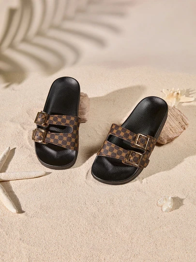 Tropiscape 男女通用时尚室内外步行居家舒适个性化露趾平底沙滩拖鞋